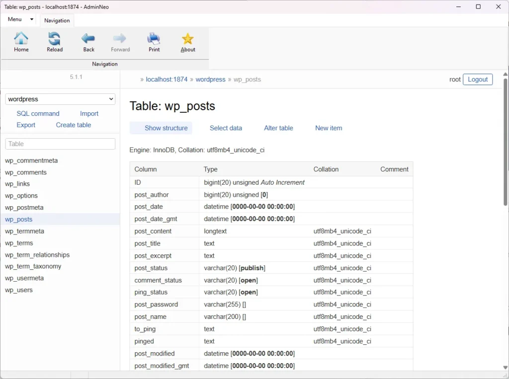 AdminNeo MySQL/MariaDB desktop app adminNeo